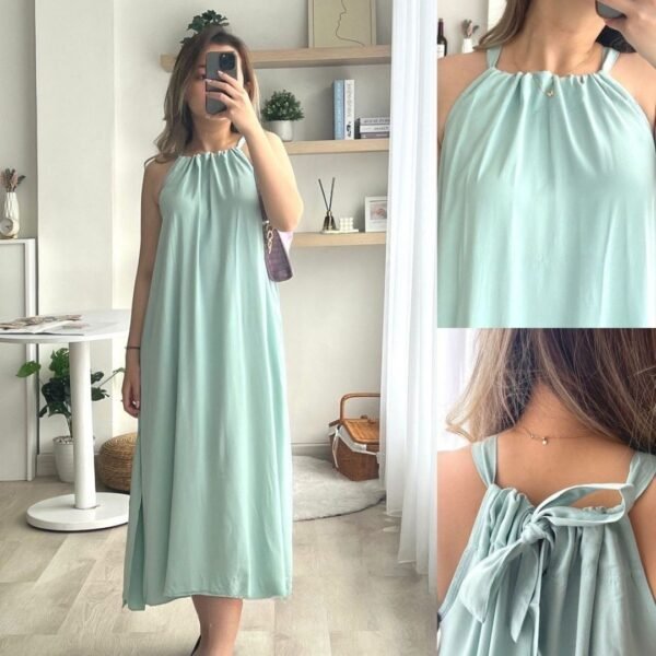 Sleeveless Long Dress with Adjustable Shoulder