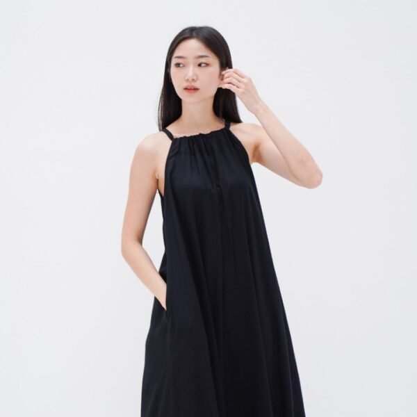 Sleeveless Long Dress with Adjustable Shoulder